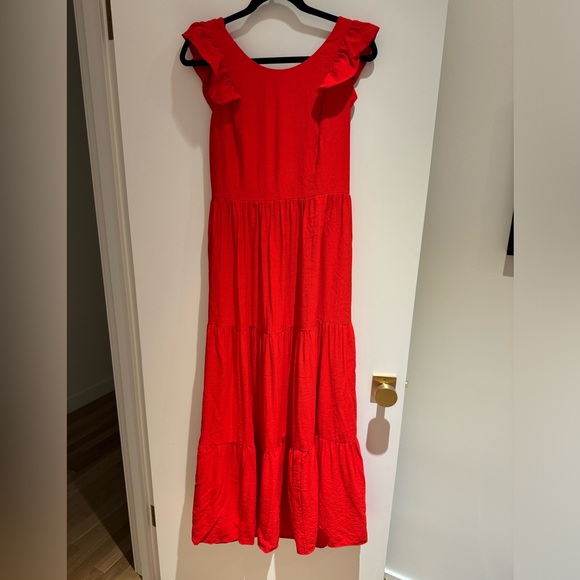 Like new, Cece red maxi dress, ties in back, Size M - Picture 2 of 8